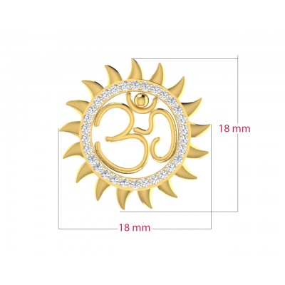 Om diamond pendant in Gold